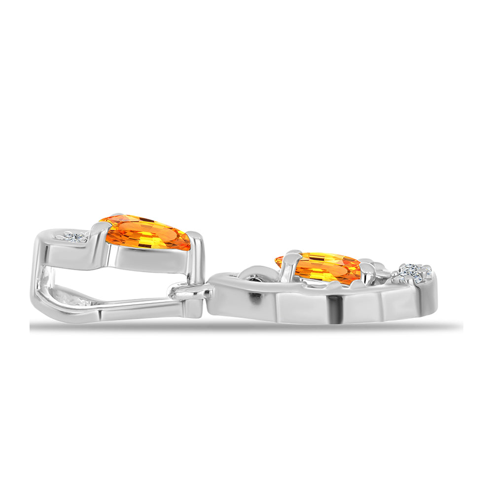 Strieborný Prívesok s Padparadscha Zafírom a Bielym Topásom 2 