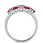 Strieborný Prsteň s Madagaskarským Rubínom a Bielym Topásom