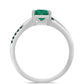Strieborný Prsteň s Zelenkavý morsky modrý Moissanitom
