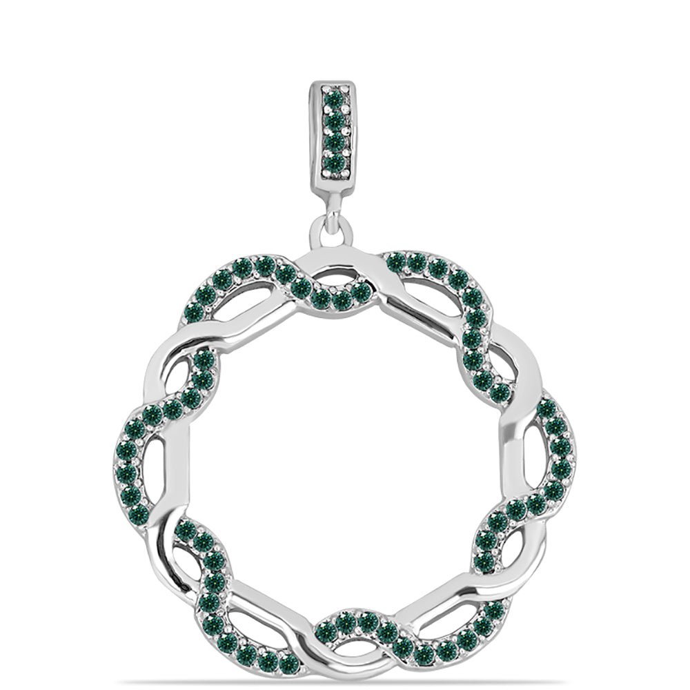 Strieborný Prívesok s Zelenkavý morsky modrý Moissanitom