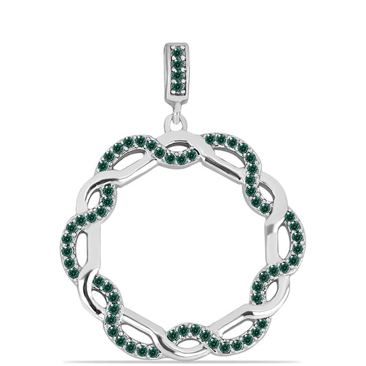 Strieborný Prívesok s Zelenkavý morsky modrý Moissanitom