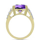 Pozlátený Strieborný Prsteň s Marockým Ametystom a Bielym Topásom