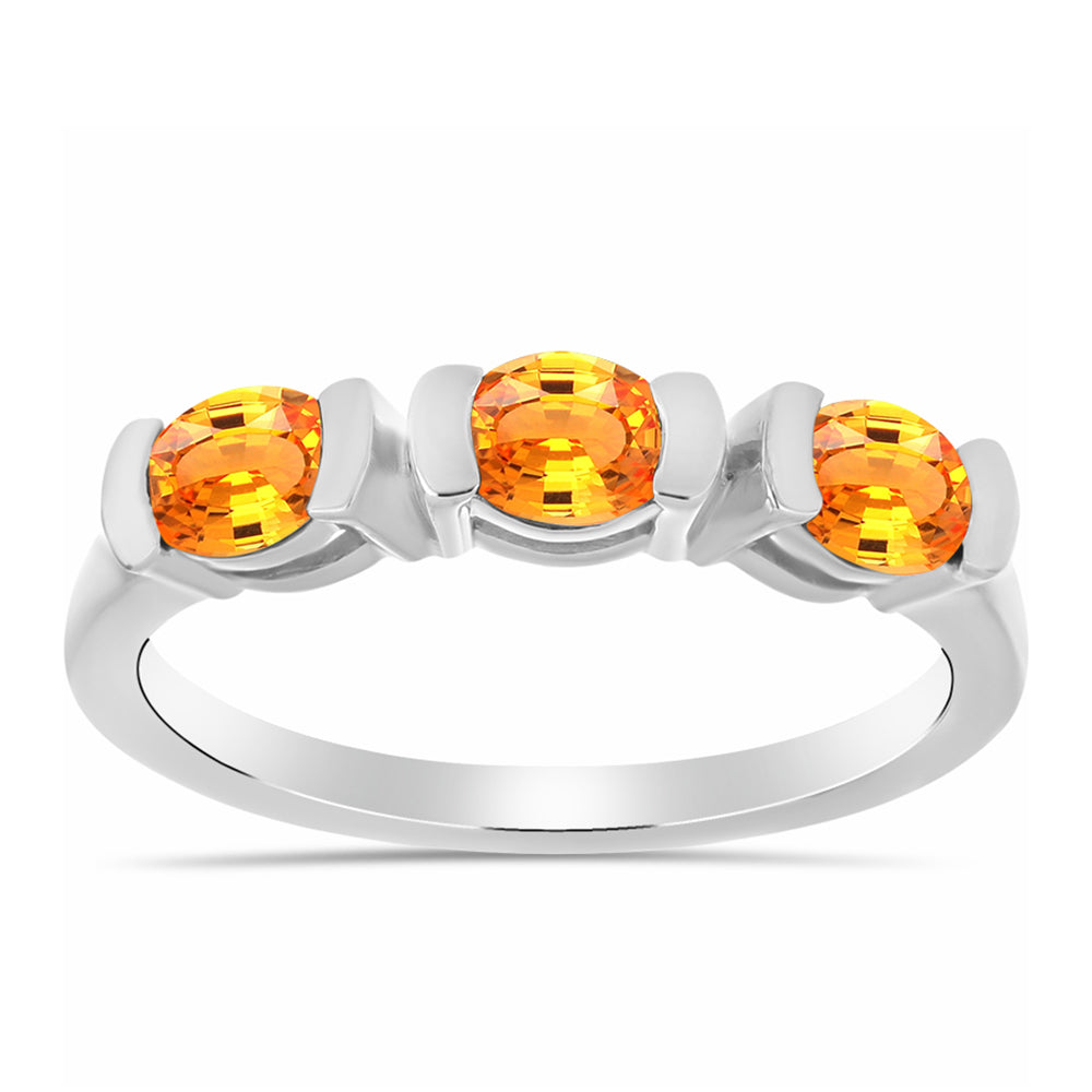 Strieborný Prsteň s Padparadscha Zafírom 3 