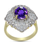 Pozlátený Strieborný Prsteň s Marockým Ametystom a Bielym Topásom