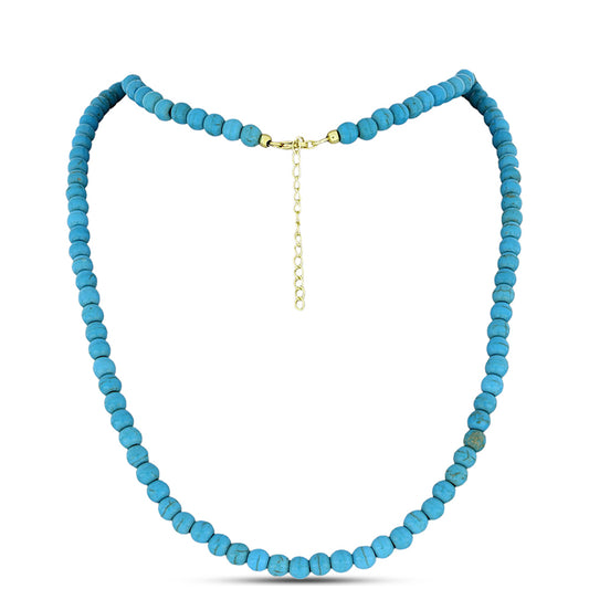 Pozlátený Strieborný Náhrdelník s so Sleeping Beauty Tyrkysom
