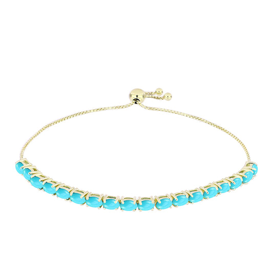 Pozlátený Strieborný Náramok s so Sleeping Beauty Tyrkysom
