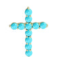 Kríž Pozlátený Strieborný Prívesok s so Sleeping Beauty Tyrkysom