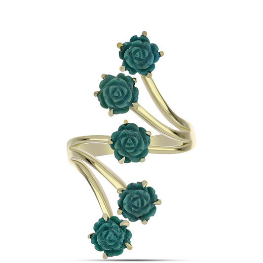 Pozlátený Strieborný Prsteň s so Sleeping Beauty Tyrkysom