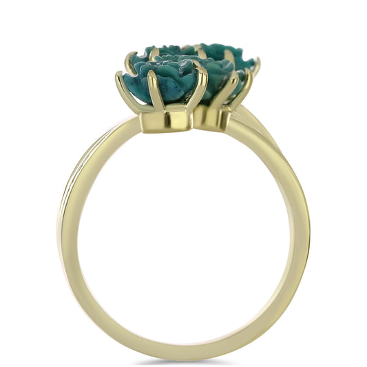 Pozlátený Strieborný Prsteň s so Sleeping Beauty Tyrkysom