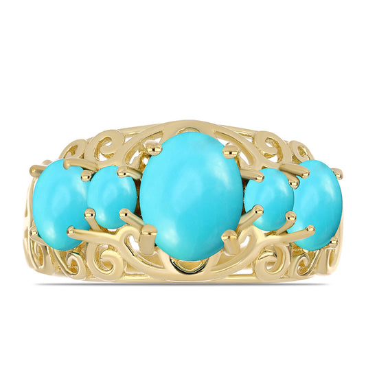 Pozlátený Strieborný Prsteň s so Sleeping Beauty Tyrkysom