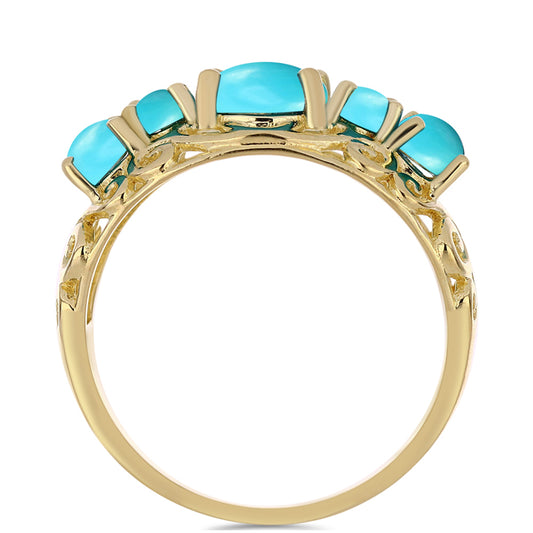 Pozlátený Strieborný Prsteň s so Sleeping Beauty Tyrkysom