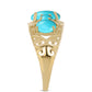Pozlátený Strieborný Prsteň s so Sleeping Beauty Tyrkysom