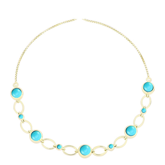 Pozlátený Strieborný Náramok s so Sleeping Beauty Tyrkysom