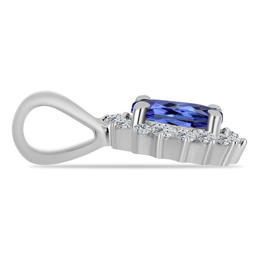 Strieborný Prívesok s AA Tanzanitom a Bielym Topásom