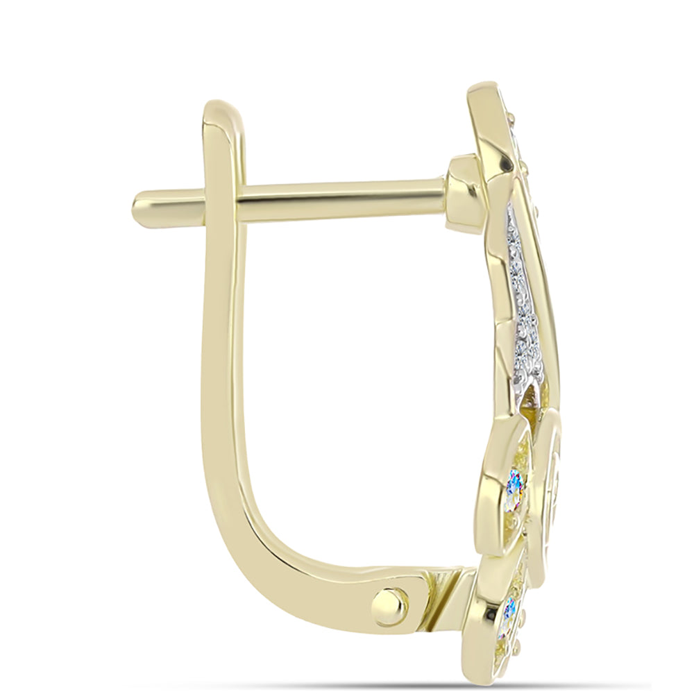 Pozlátené Strieborné Náušnice s Ľadovým Moissanitom a Bielym Topásom 2 