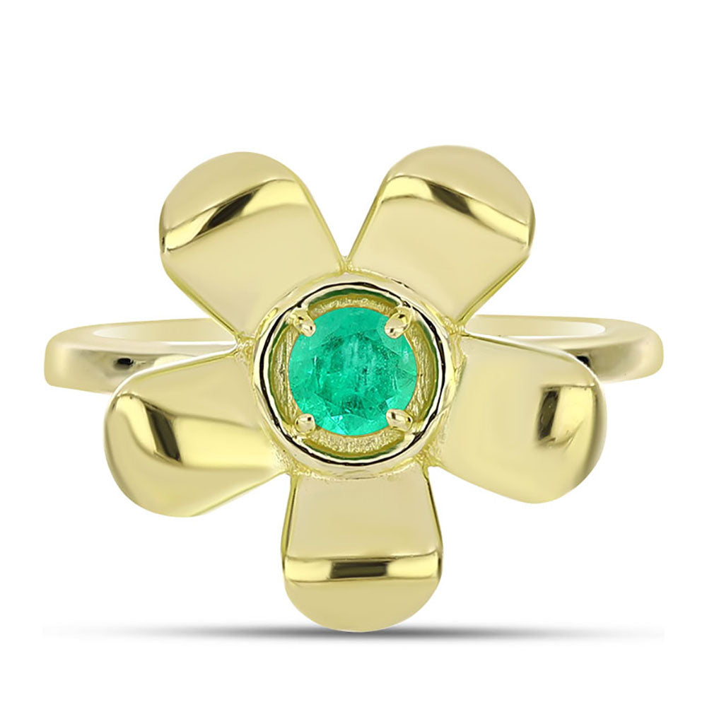 Pozlátený Strieborný Prsteň s Kolumbijským Smaragdom 1 