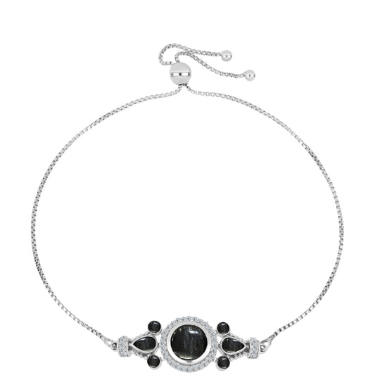 Strieborný Náramok s Picasso Jaspisom a Bielym Topásom