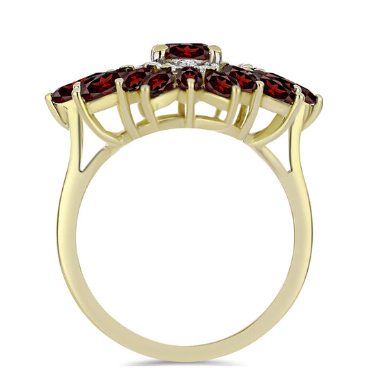 Pozlátený Strieborný Prsteň s Bartonským Granátom a Bielym Topásom