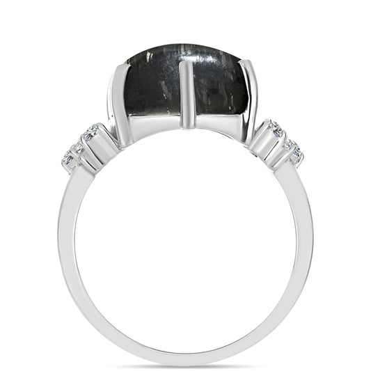 Strieborný Prsteň s Picasso Jaspisom a Bielym Topásom