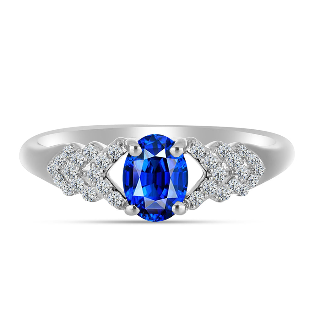 Strieborný Prsteň s Austrálskym Modrým Zafírom a Bielym Topásom 1 