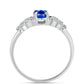 Strieborný Prsteň s Austrálskym Modrým Zafírom a Bielym Topásom