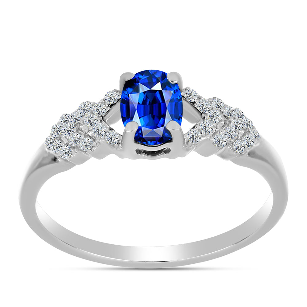Strieborný Prsteň s Austrálskym Modrým Zafírom a Bielym Topásom 3 