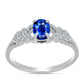 Strieborný Prsteň s Austrálskym Modrým Zafírom a Bielym Topásom