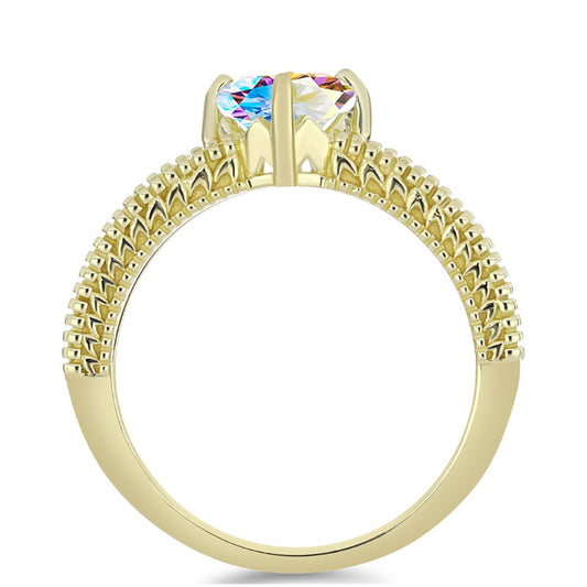 Pozlátený Strieborný Prsteň s Ľadovým Moissanitom