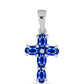 Kríž Strieborné Sada s Austrálskym Modrým Zafírom ( Náušnice+Prsteň +Prívesok )