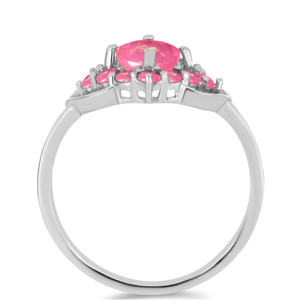 Strieborný Prsteň s so Sýto Ružovým Opálom z Lega Dembi