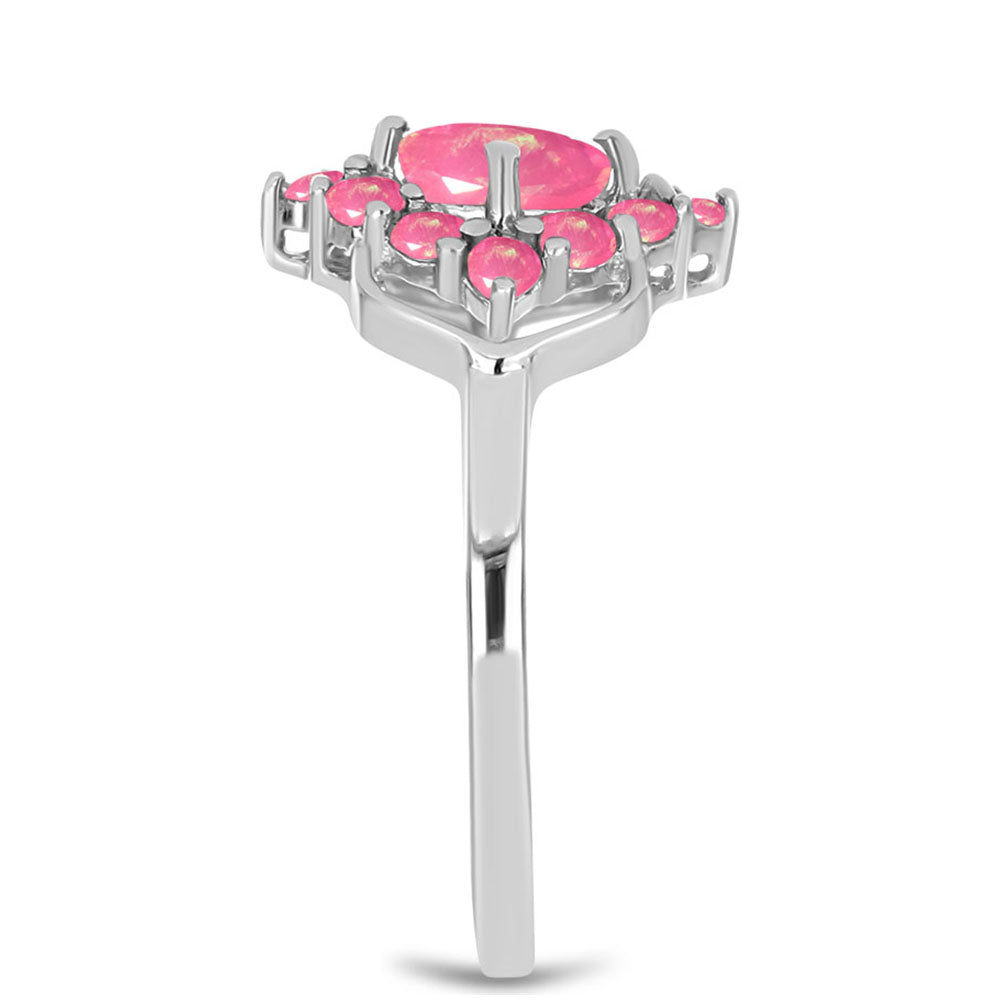 Strieborný Prsteň s so Sýto Ružovým Opálom z Lega Dembi 4 