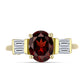 Pozlátený Strieborný Prsteň s Bartonským Granátom a Bielym Topásom
