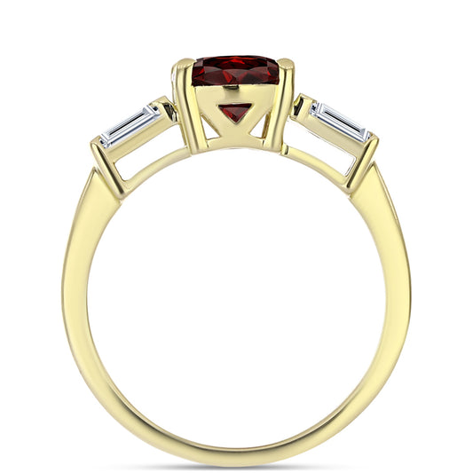 Pozlátený Strieborný Prsteň s Bartonským Granátom a Bielym Topásom