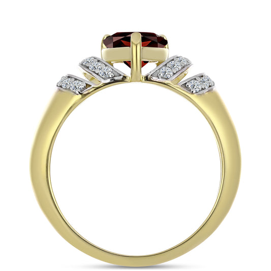 Pozlátený Strieborný Prsteň s Bartonským Granátom a Bielym Topásom