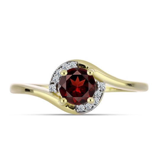 Pozlátený Strieborný Prsteň s Bartonským Granátom a Bielym Topásom
