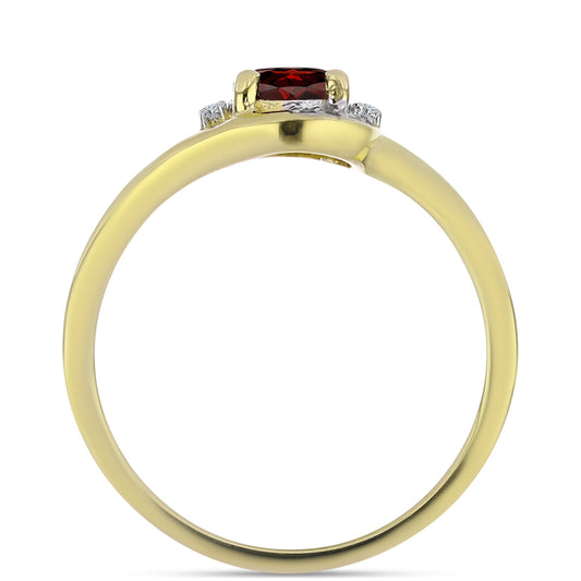 Pozlátený Strieborný Prsteň s Bartonským Granátom a Bielym Topásom