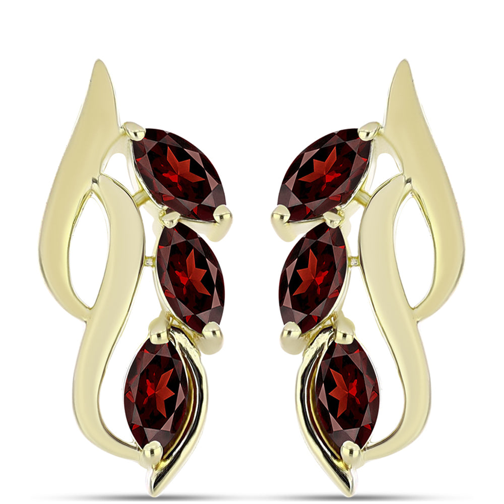 Pozlátené Strieborné Náušnice s Bartonským Granátom 1 