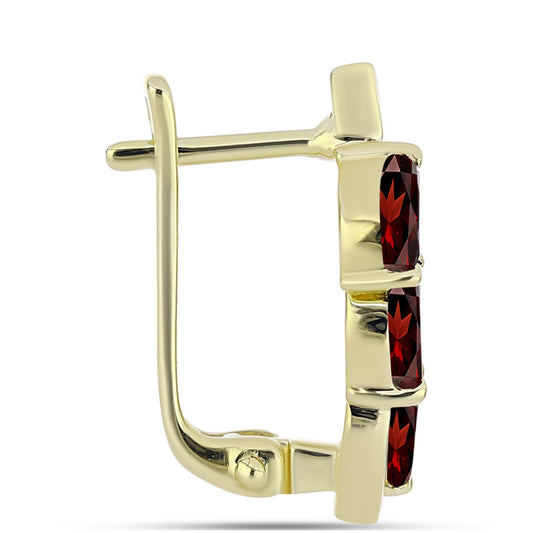 Pozlátené Strieborné Náušnice s Bartonským Granátom