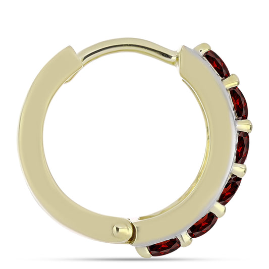 Pozlátené Strieborné Náušnice s Bartonským Granátom a Bielym Topásom