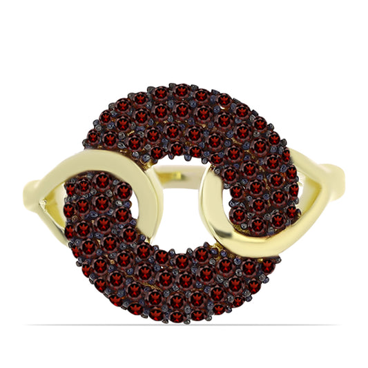 Pozlátený Strieborný Prsteň s Bartonským Granátom