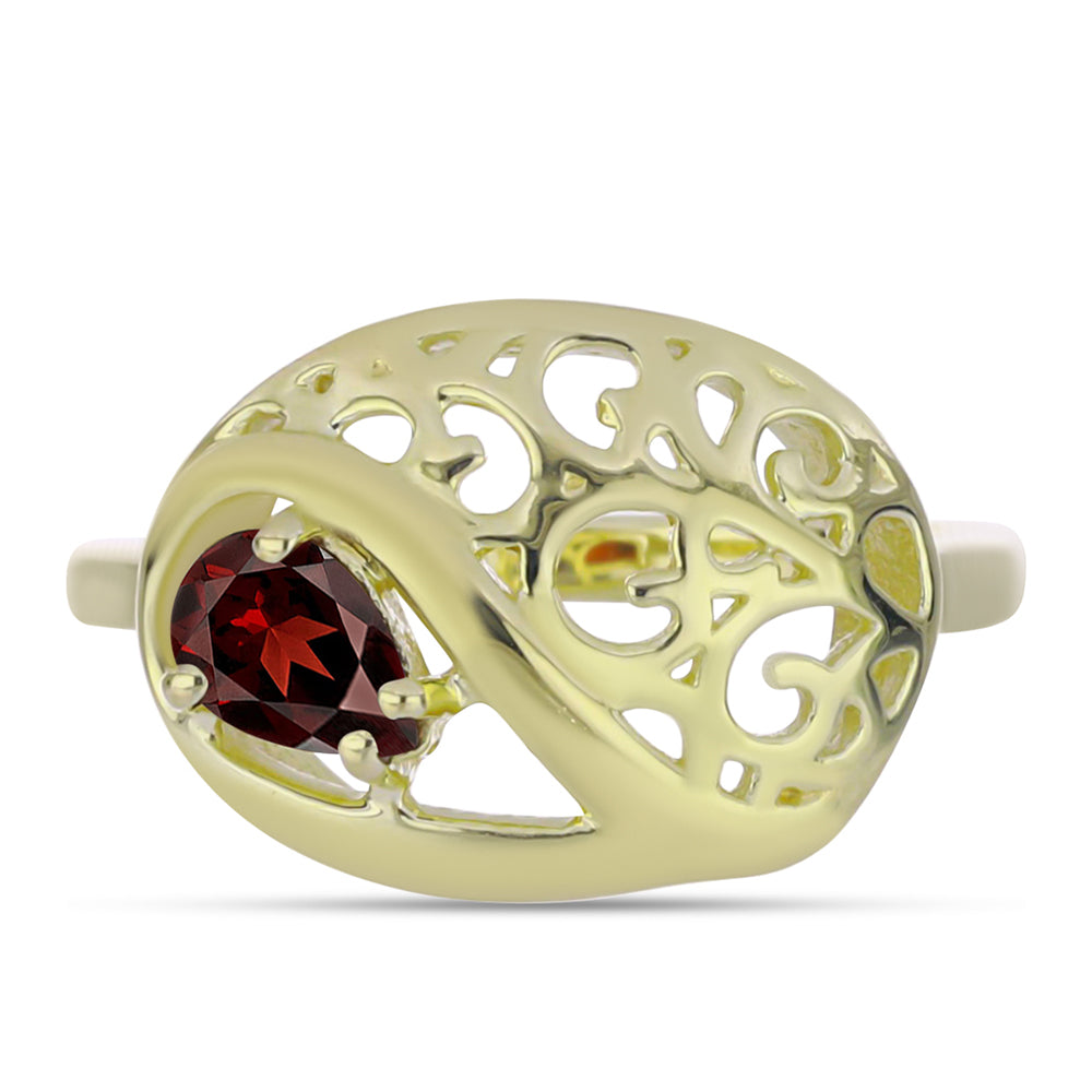 Pozlátený Strieborný Prsteň s Bartonským Granátom 1 