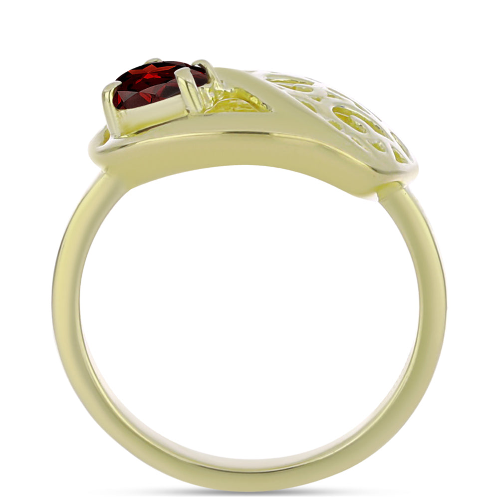 Pozlátený Strieborný Prsteň s Bartonským Granátom