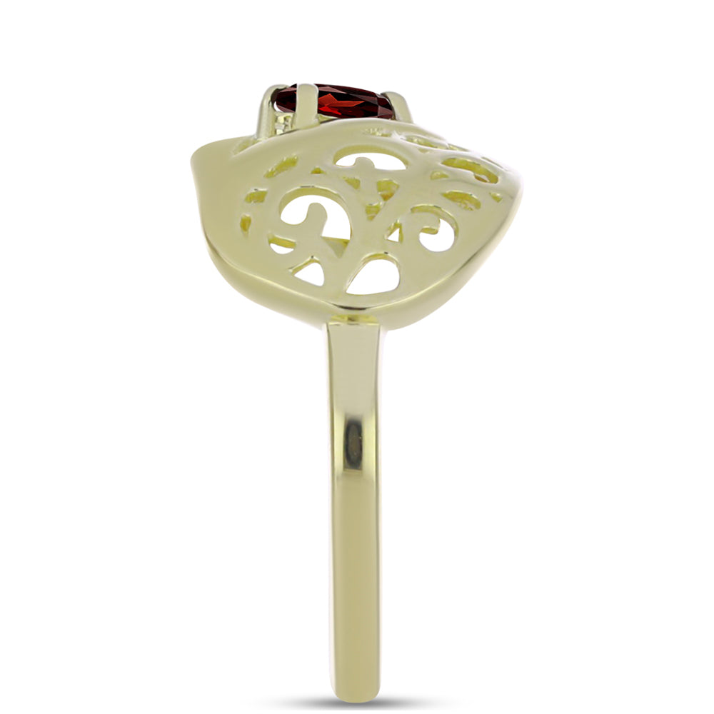 Pozlátený Strieborný Prsteň s Bartonským Granátom 4 