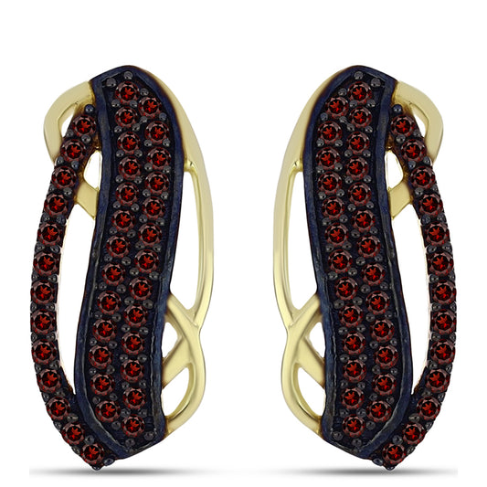 Pozlátené Strieborné Náušnice s Bartonským Granátom