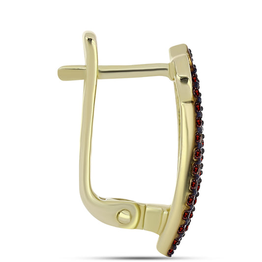 Pozlátené Strieborné Náušnice s Bartonským Granátom