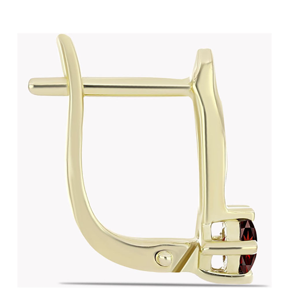 Pozlátené Strieborné Náušnice s Bartonským Granátom 2 