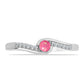 Strieborný Prsteň s so Sýto Ružovým Opálom z Lega Dembi a Bielym Topásom
