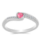 Strieborný Prsteň s so Sýto Ružovým Opálom z Lega Dembi a Bielym Topásom