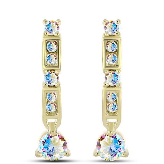 Pozlátené Strieborné Náušnice s Ľadovým Moissanitom