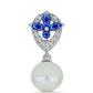 Strieborný Prívesok s Austrálskym Modrým Zafírom a Bielou Sladkovodnou Perlou